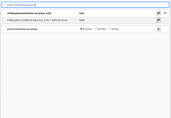 Firefox57
PeerConnection Settings